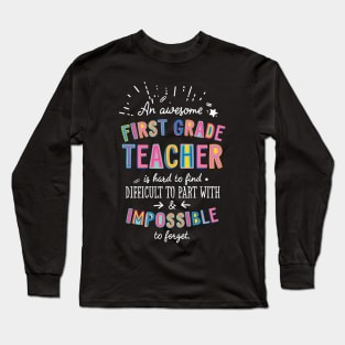 An awesome First Grade Teacher Gift Idea - Impossible to Forget Quote Long Sleeve T-Shirt